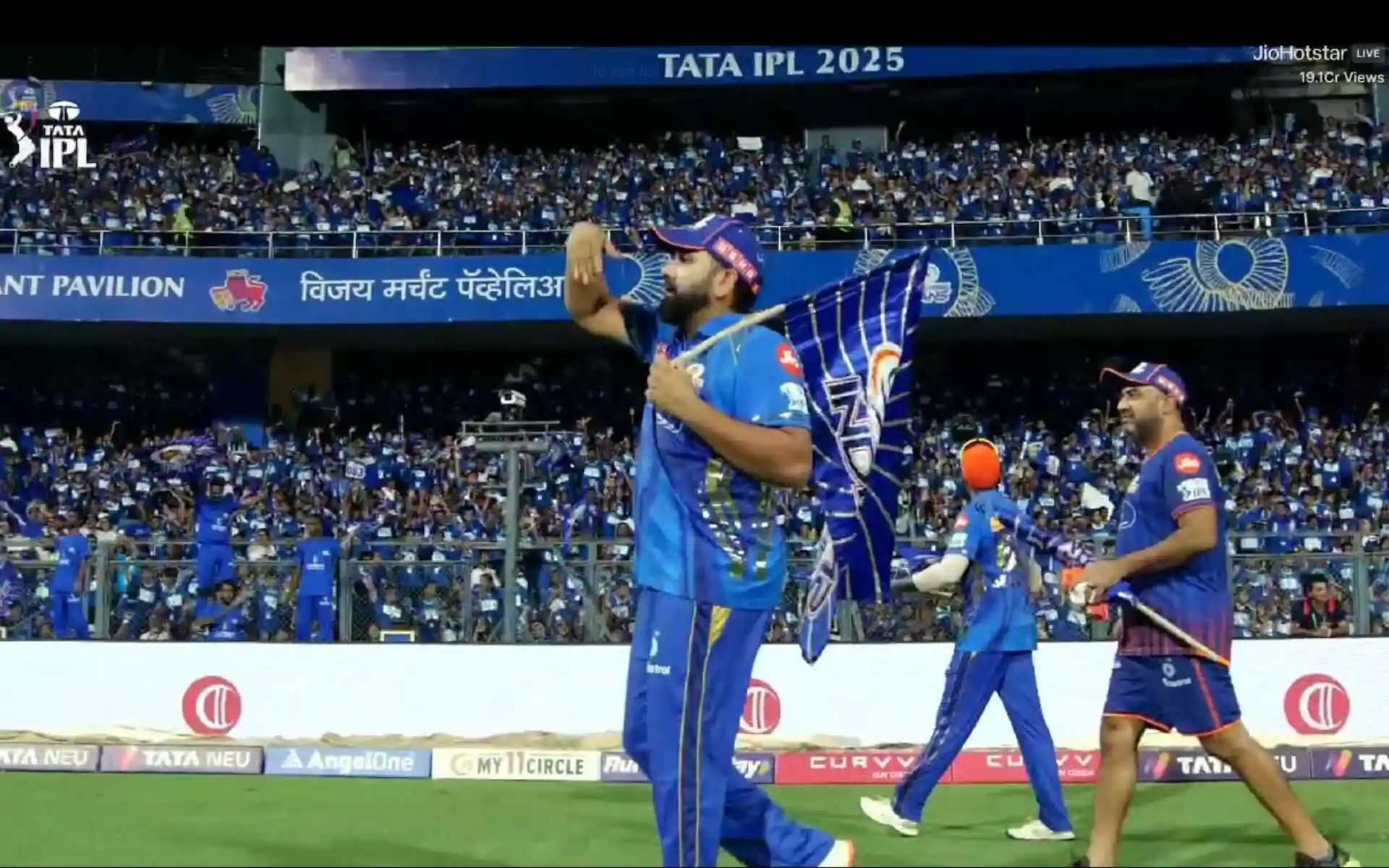 Rohit Sharma Carries MI Flag In Victory Lap, Thanks Young Fans For Standing Strong